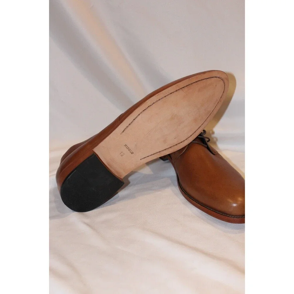 NISOLO MEN'S CHUKKA LEATHER BOOTS TOBACCO BROWN‎ SZ 12 NIB